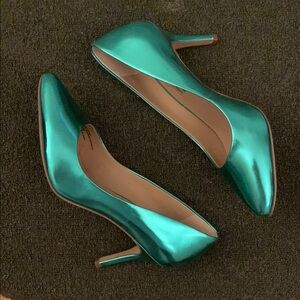 Metallic Green Heels